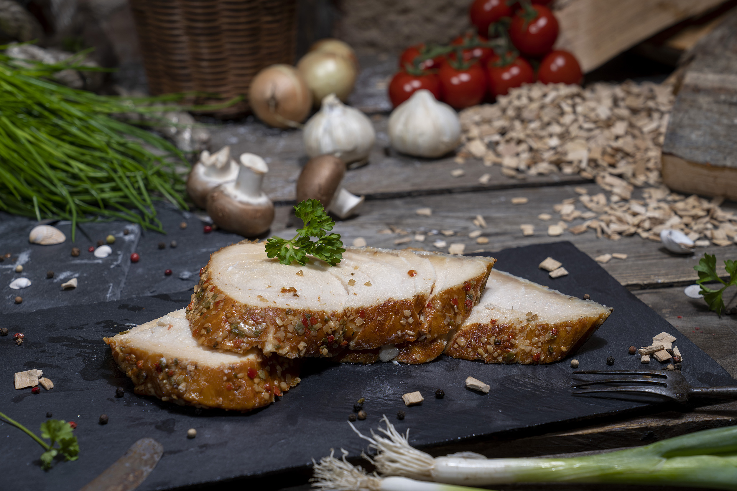 Butterfisch geräuchert Knoblauch